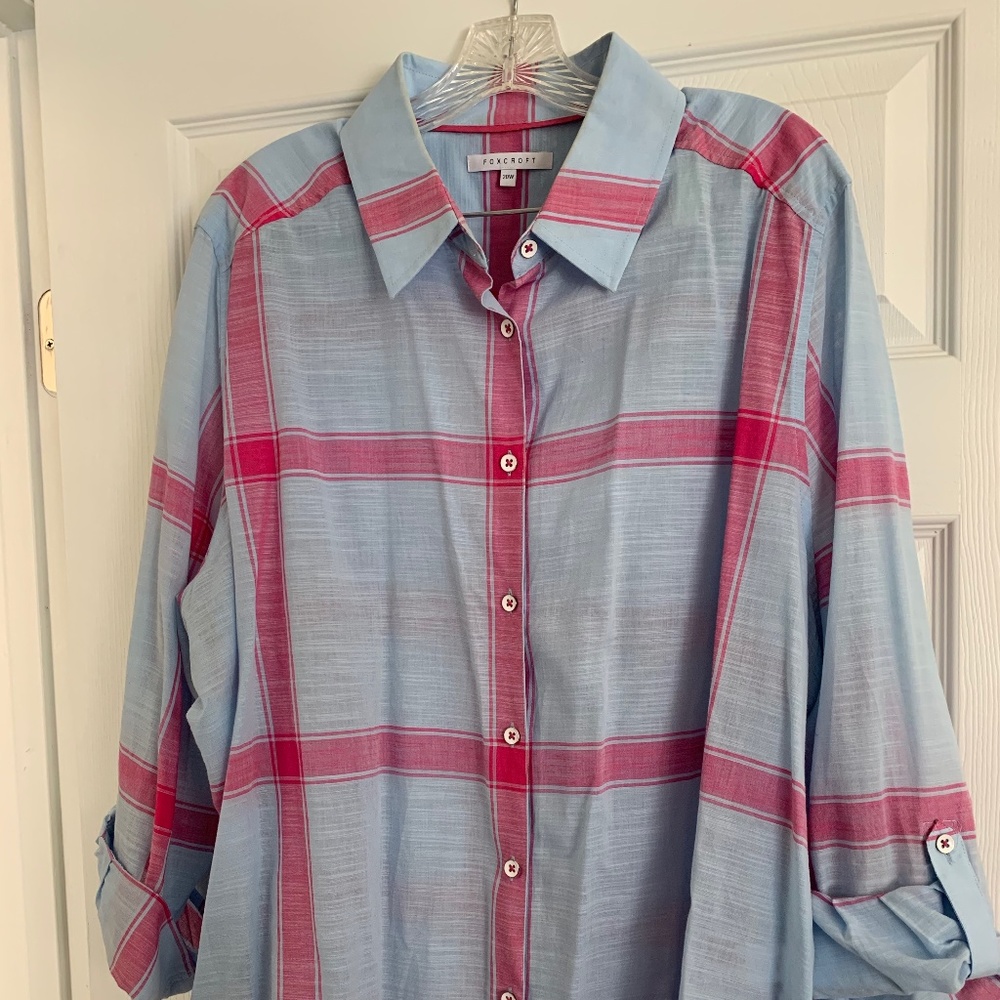 Reese Check UPF Wrinkle Free Shirt by FOXCROFT